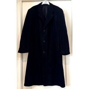 VTG Andrew Fezza Men's R-46 Cashmere Blend Black Long 3 Button Trench Coat